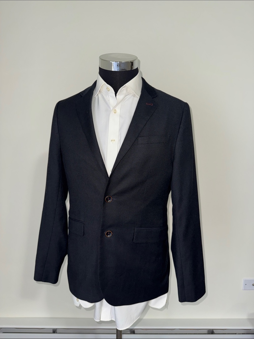Ted Baker mens 3 M Medium black micro pattern 2-button stretch sport coat EUC